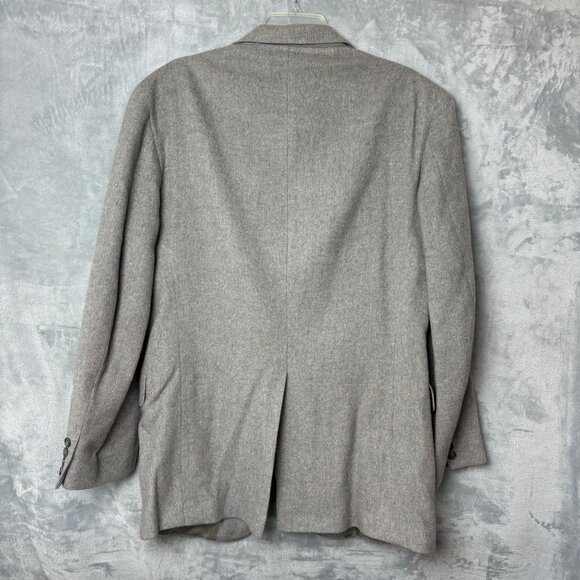 Vintage Lacrosse Mens Camel Hair Gray Blazer 42L Made In USA Lined Flaws - Picture 5 of 12